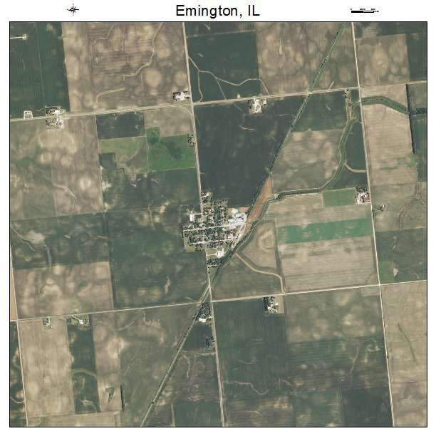 Emington, IL air photo map