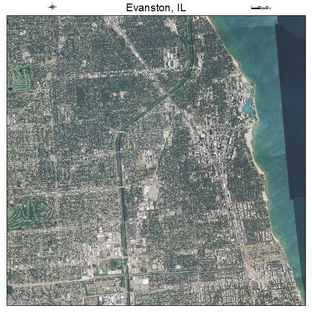Evanston, IL air photo map