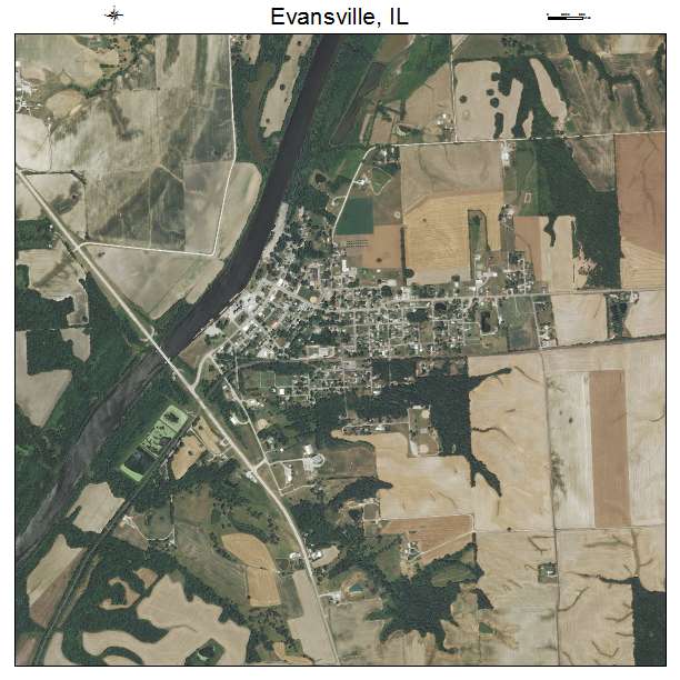 Evansville, IL air photo map
