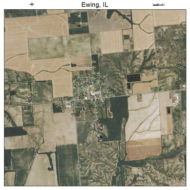 Ewing, IL air photo map