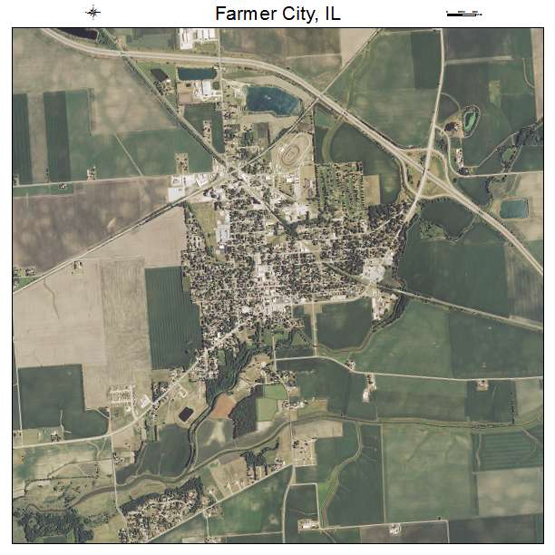 Farmer City, IL air photo map