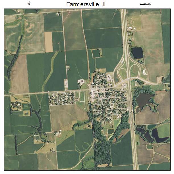 Farmersville, IL air photo map