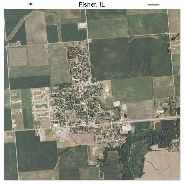 Fisher, IL air photo map