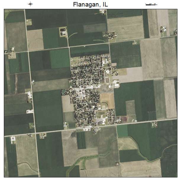 Flanagan, IL air photo map
