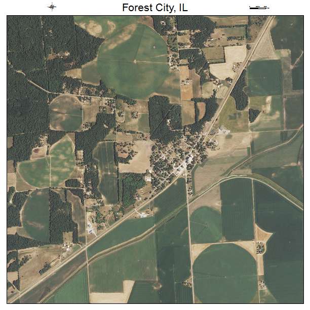 Forest City, IL air photo map