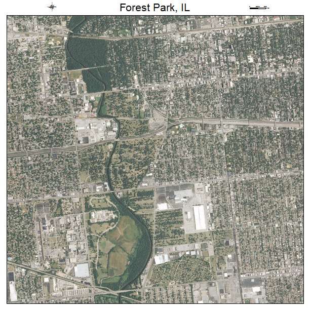 Forest Park, IL air photo map