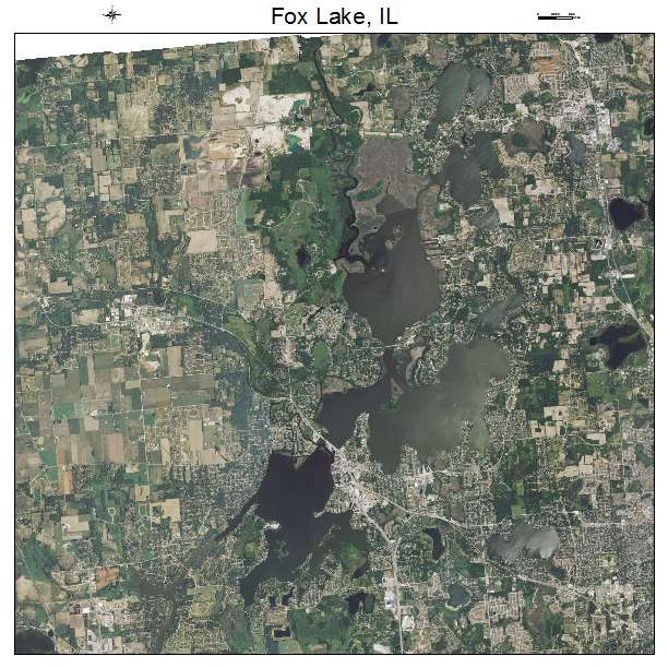 Fox Lake, IL air photo map