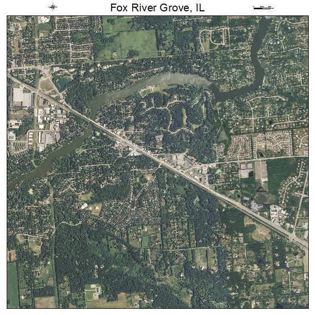 Fox River Grove, IL air photo map