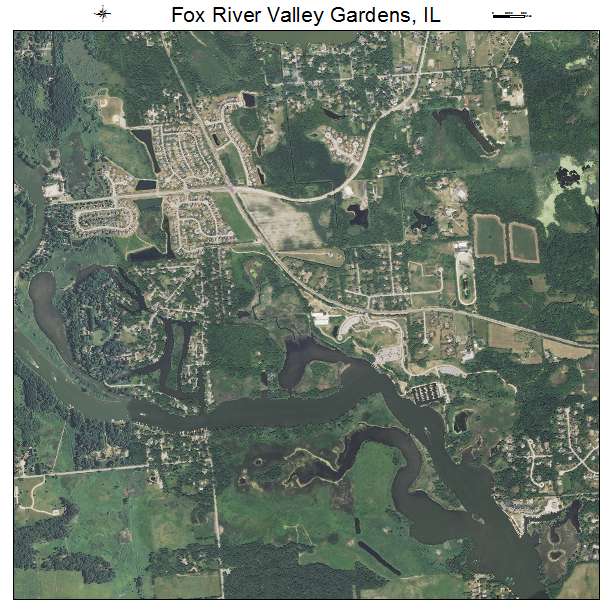 Fox River Valley Gardens, IL air photo map