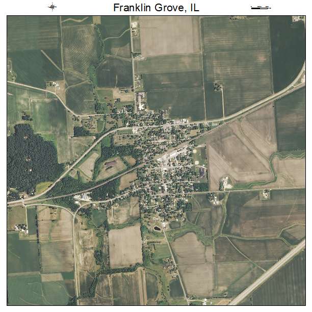 Franklin Grove, IL air photo map
