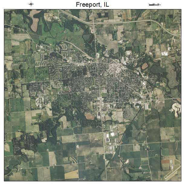 Freeport, IL air photo map