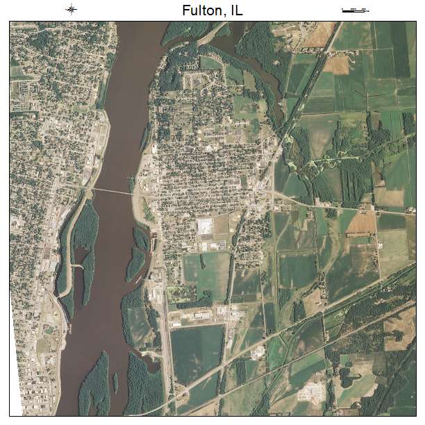 Fulton, IL air photo map