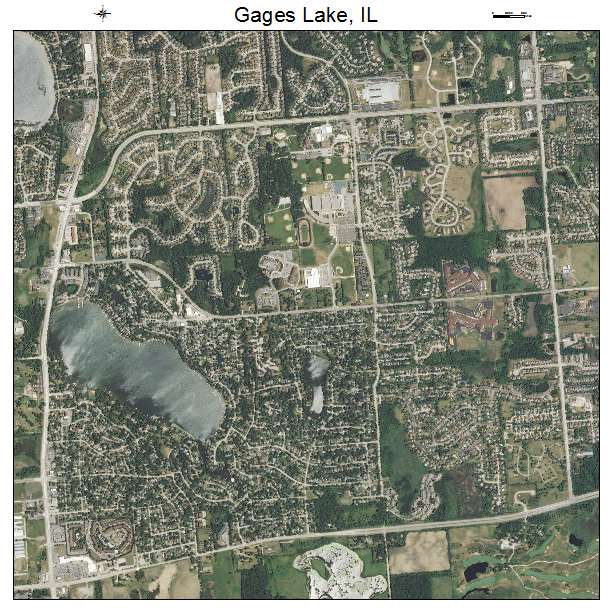 Gages Lake, IL air photo map
