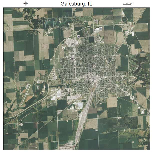 Galesburg, IL air photo map