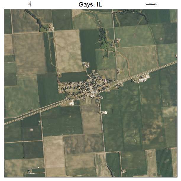 Gays, IL air photo map