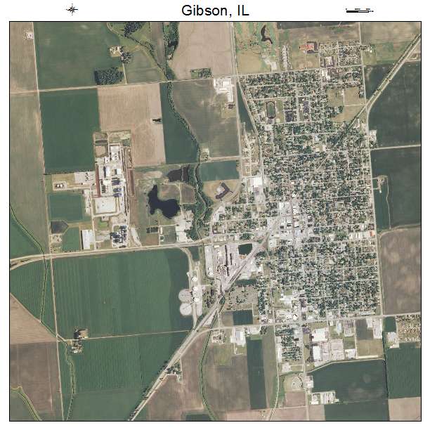 Gibson, IL air photo map