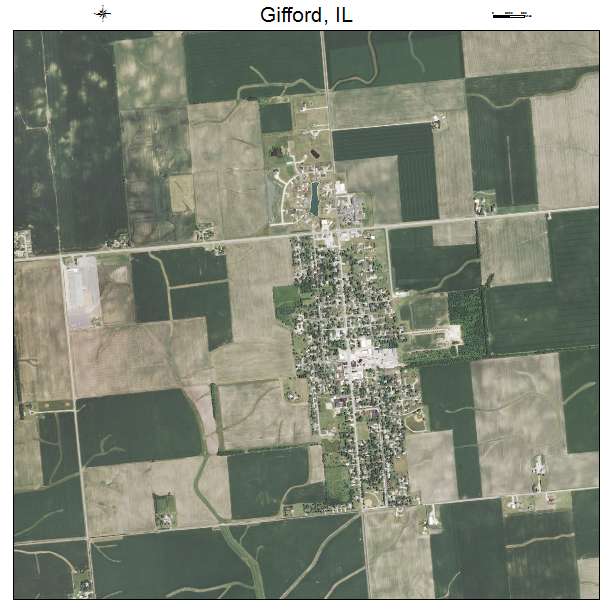 Gifford, IL air photo map