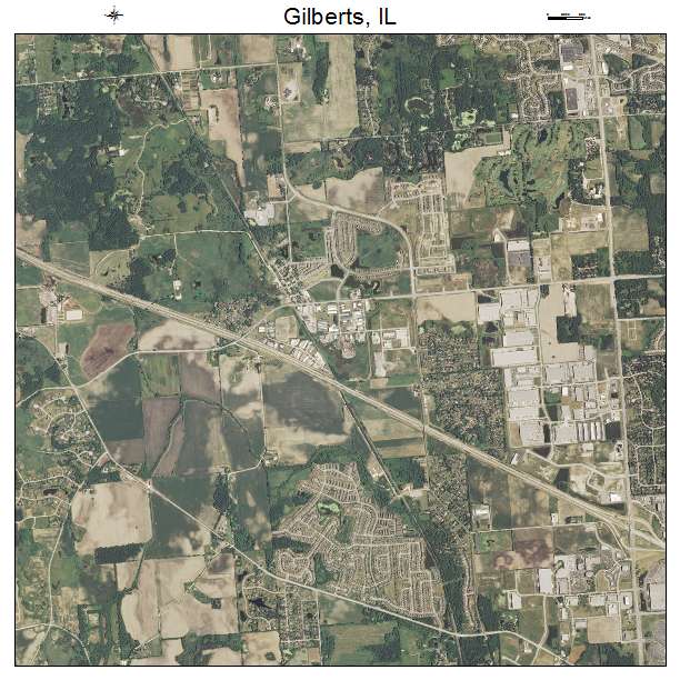 Gilberts, IL air photo map