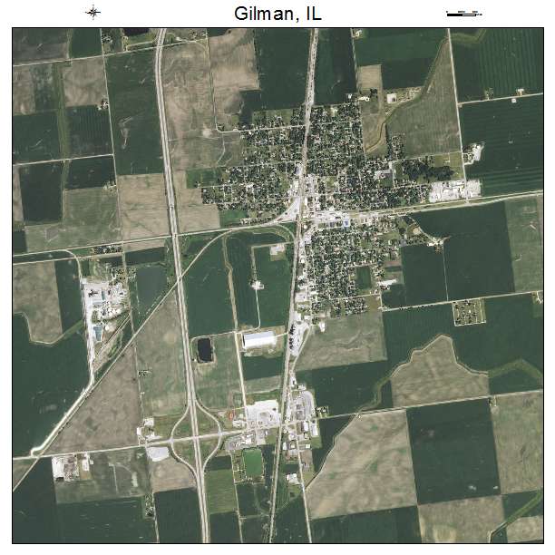 Gilman, IL air photo map