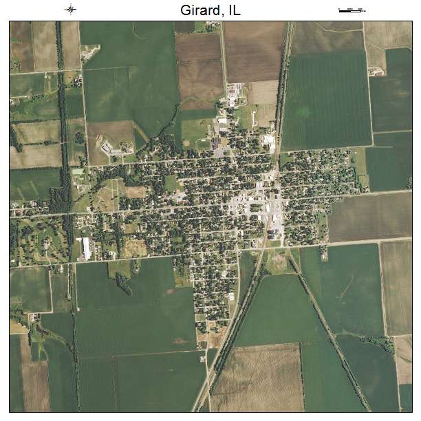 Girard, IL air photo map