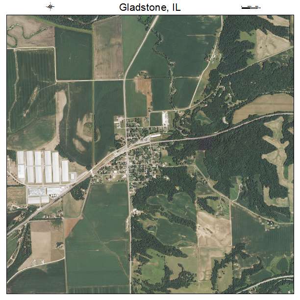 Gladstone, IL air photo map