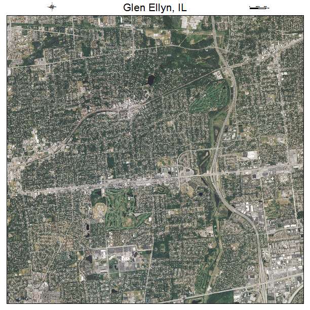 Glen Ellyn, IL air photo map