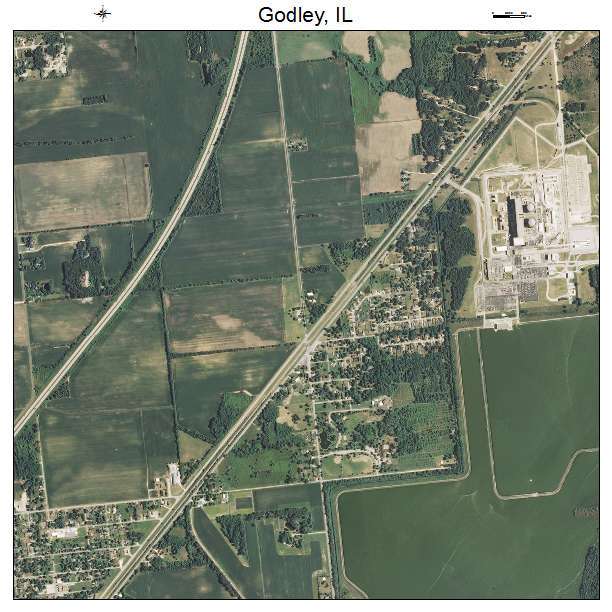 Godley, IL air photo map