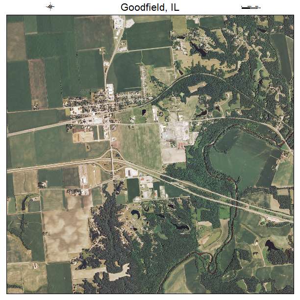 Goodfield, IL air photo map