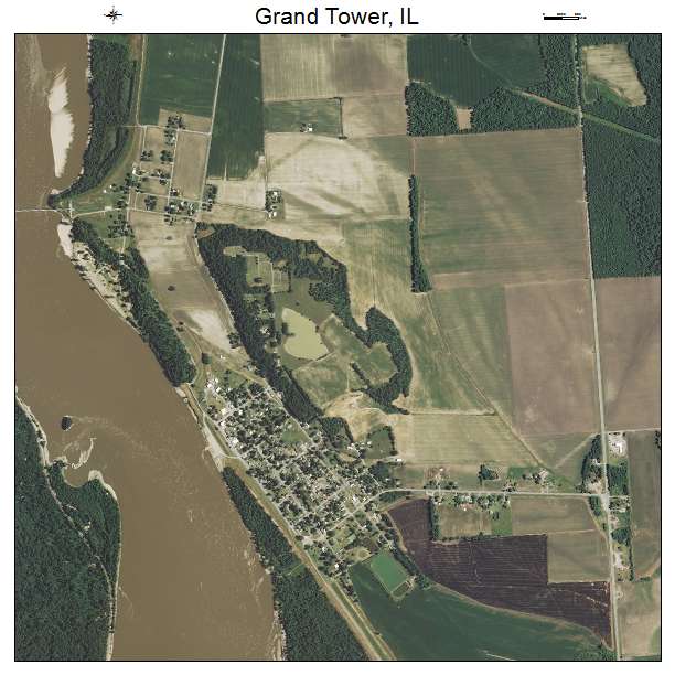 Grand Tower, IL air photo map