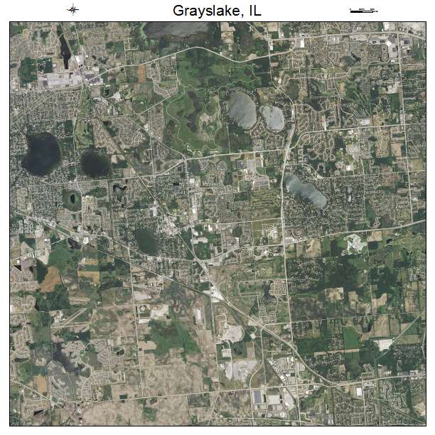 Grayslake, IL air photo map