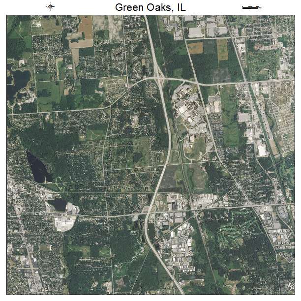 Green Oaks, IL air photo map