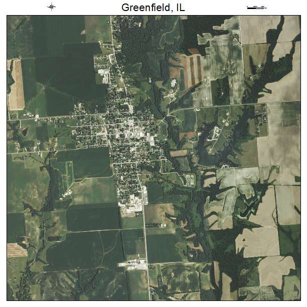 Greenfield, IL air photo map
