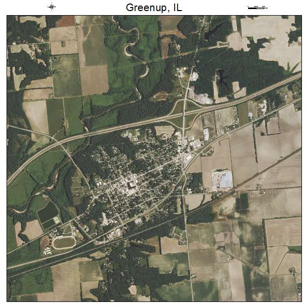 Greenup, IL air photo map