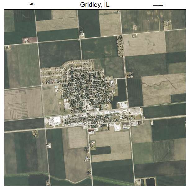 Gridley, IL air photo map