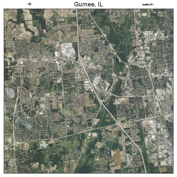 Gurnee, IL air photo map