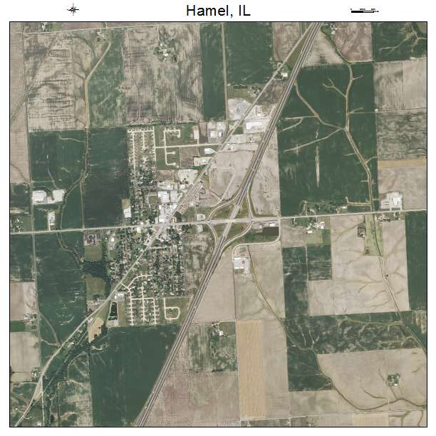 Hamel, IL air photo map