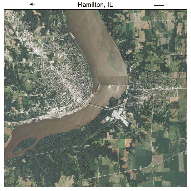 Hamilton, IL air photo map