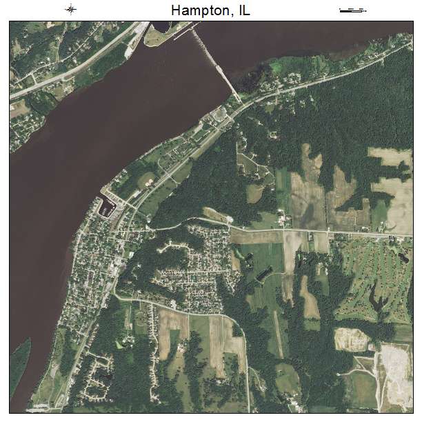 Hampton, IL air photo map