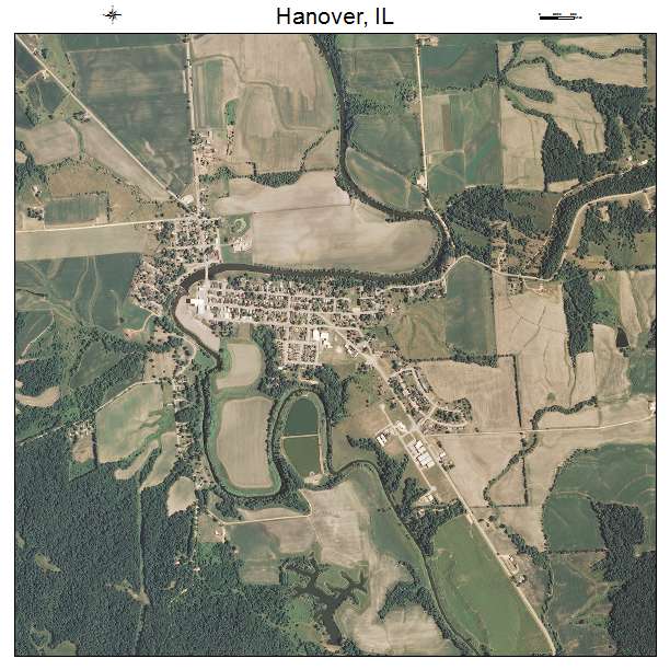 Hanover, IL air photo map