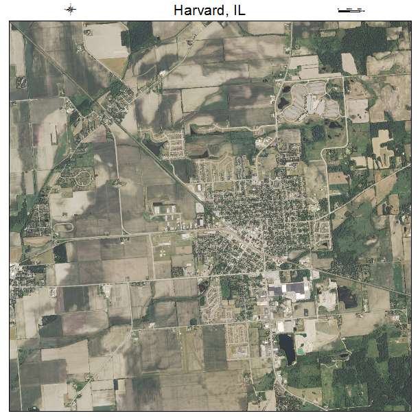 Harvard, IL air photo map