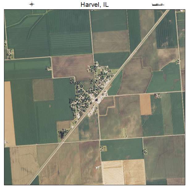Harvel, IL air photo map