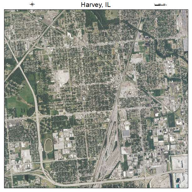 Harvey, IL air photo map