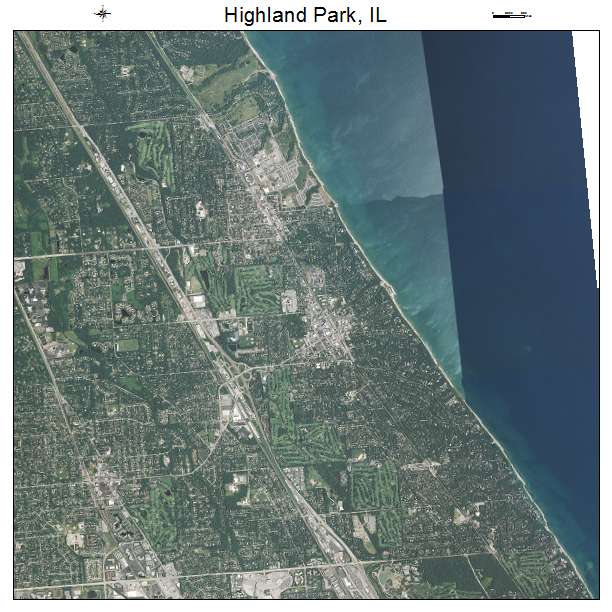Highland Park, IL air photo map