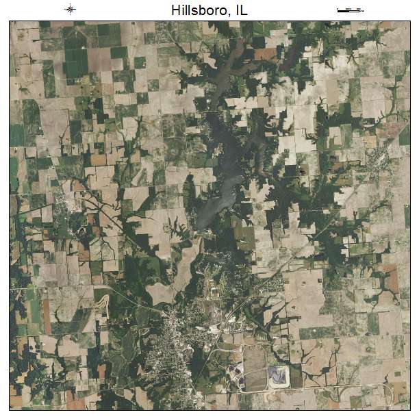 Hillsboro, IL air photo map