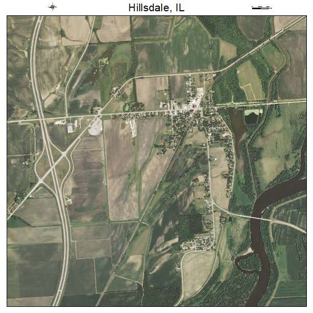 Hillsdale, IL air photo map