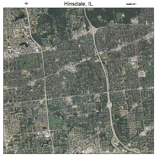 Hinsdale, IL air photo map