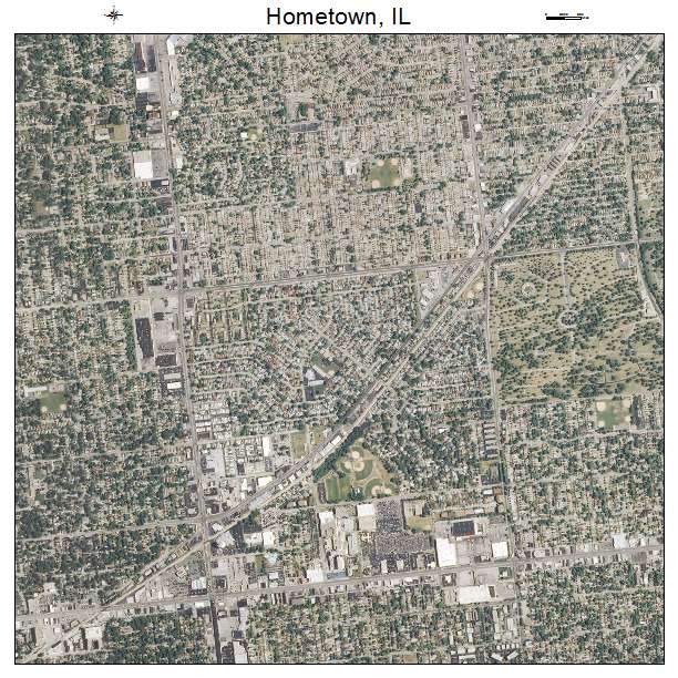 Hometown, IL air photo map
