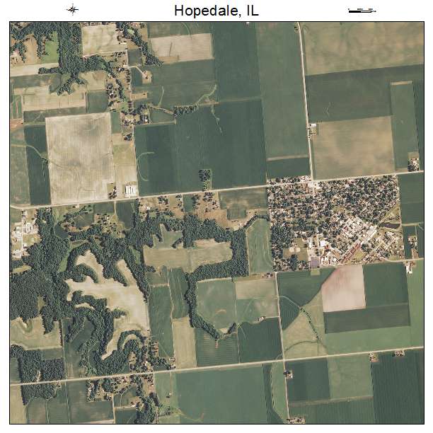 Hopedale, IL air photo map