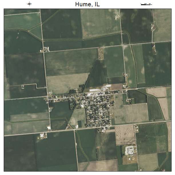 Hume, IL air photo map