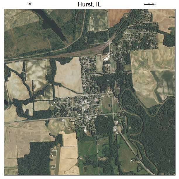 Hurst, IL air photo map